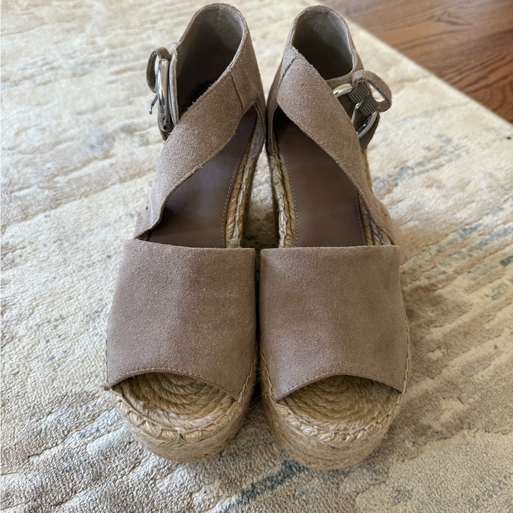 Women's Tan Espadrille Wedge Sandals